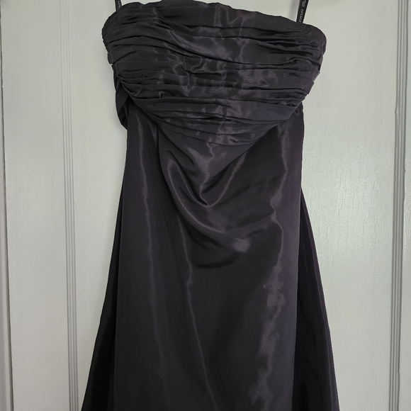 Bill Levkoff Private Collection Black Satin Strapless Evening Gown Size 8 - Picture 3 of 16